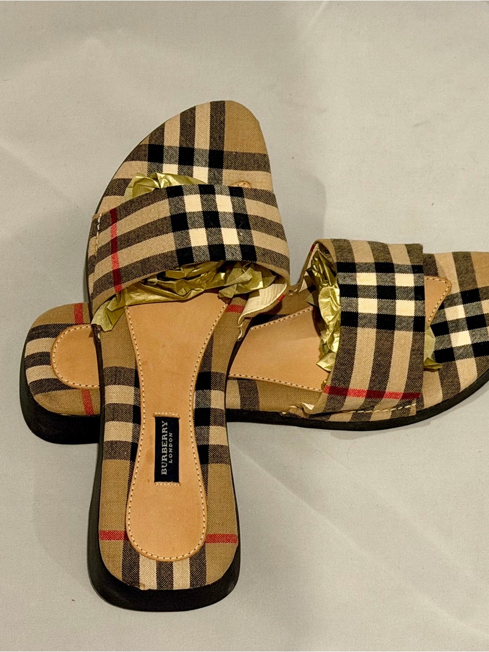 Authentic Burberry Check Plaid Sandals sz. 9.5